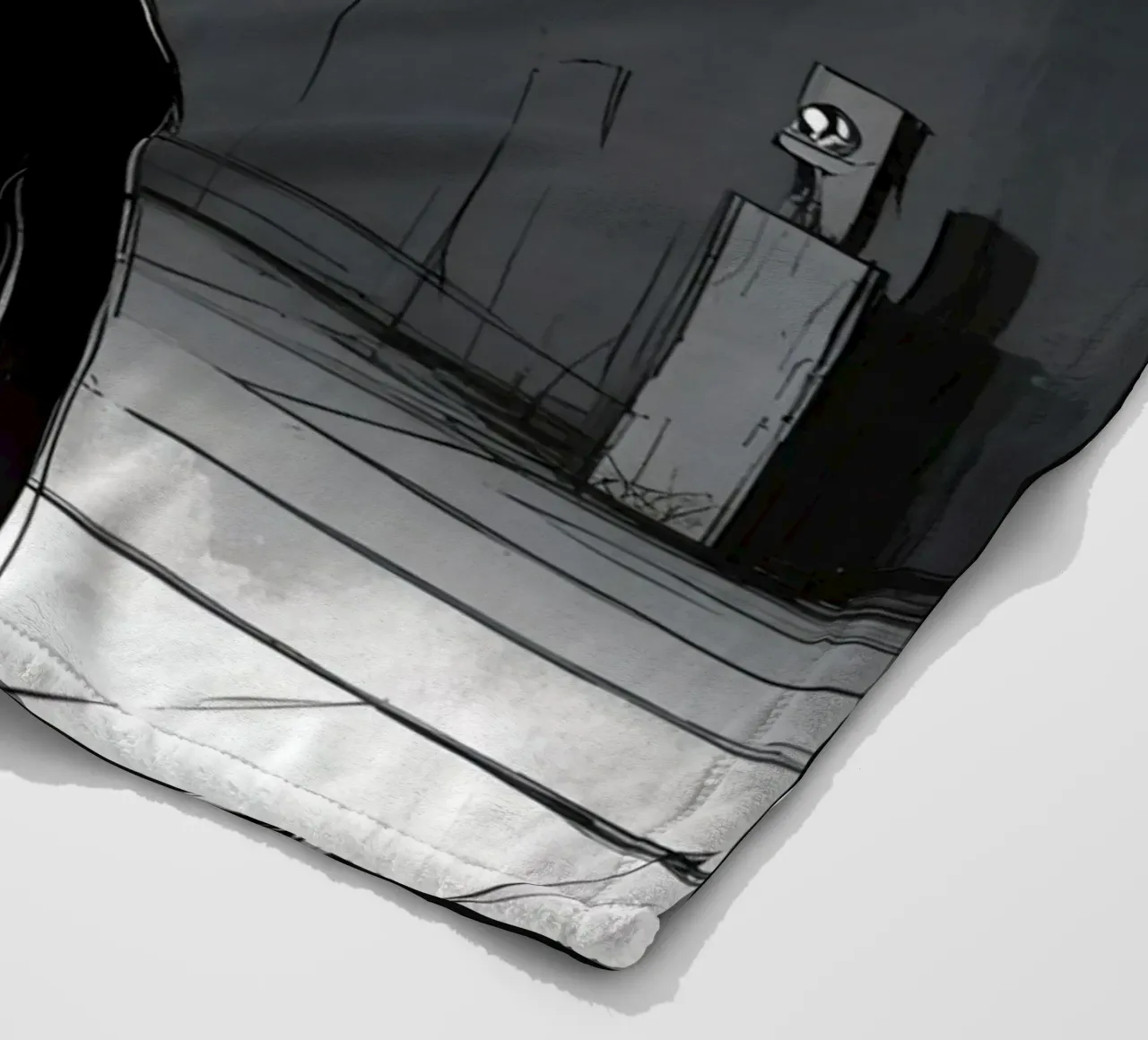 Orecchie di coniglio tristi e occhi afflitti in un ambiente buio coperta in pile da DesignDoodle