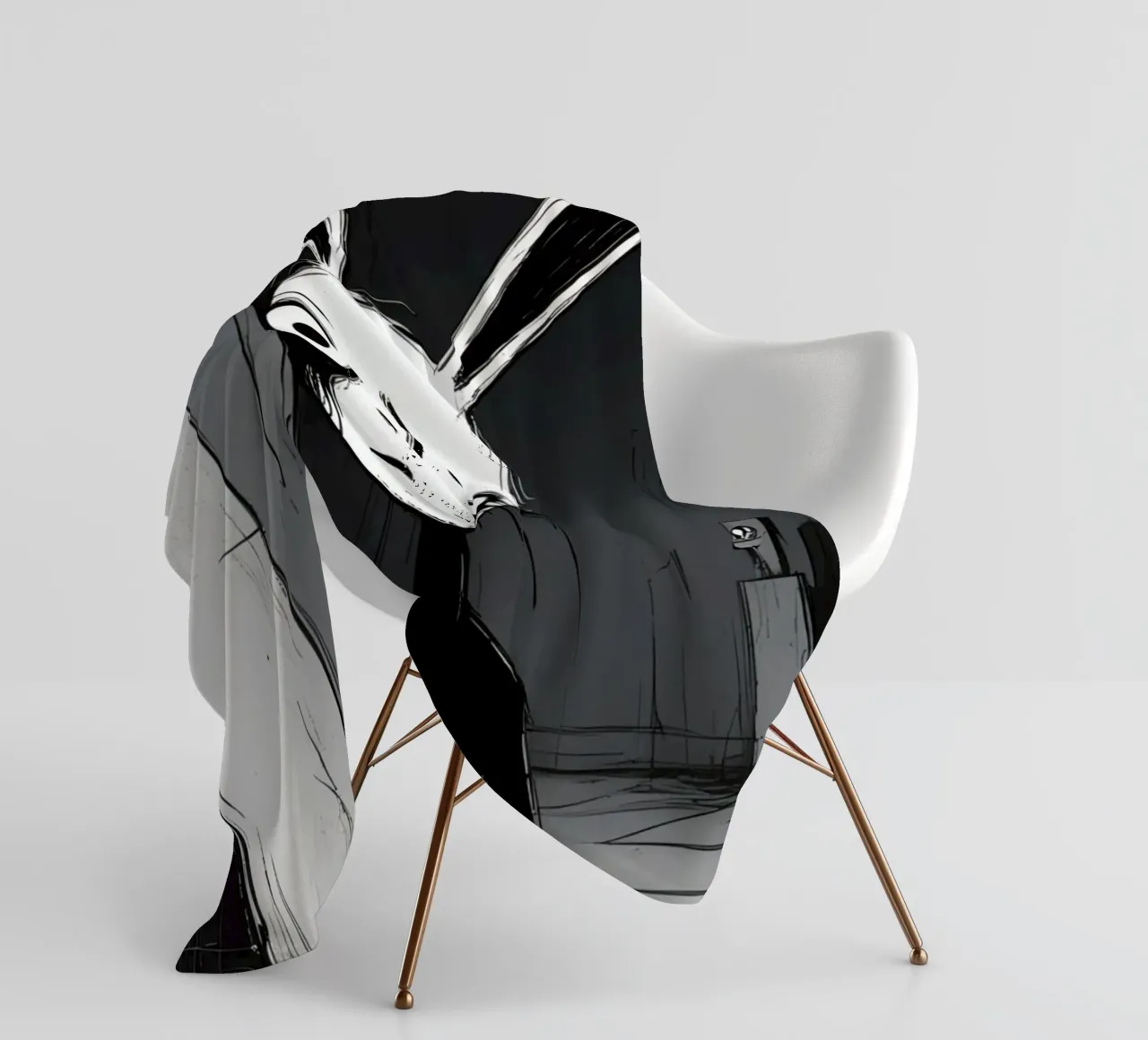 Orecchie di coniglio tristi e occhi afflitti in un ambiente buio coperta in pile da DesignDoodle