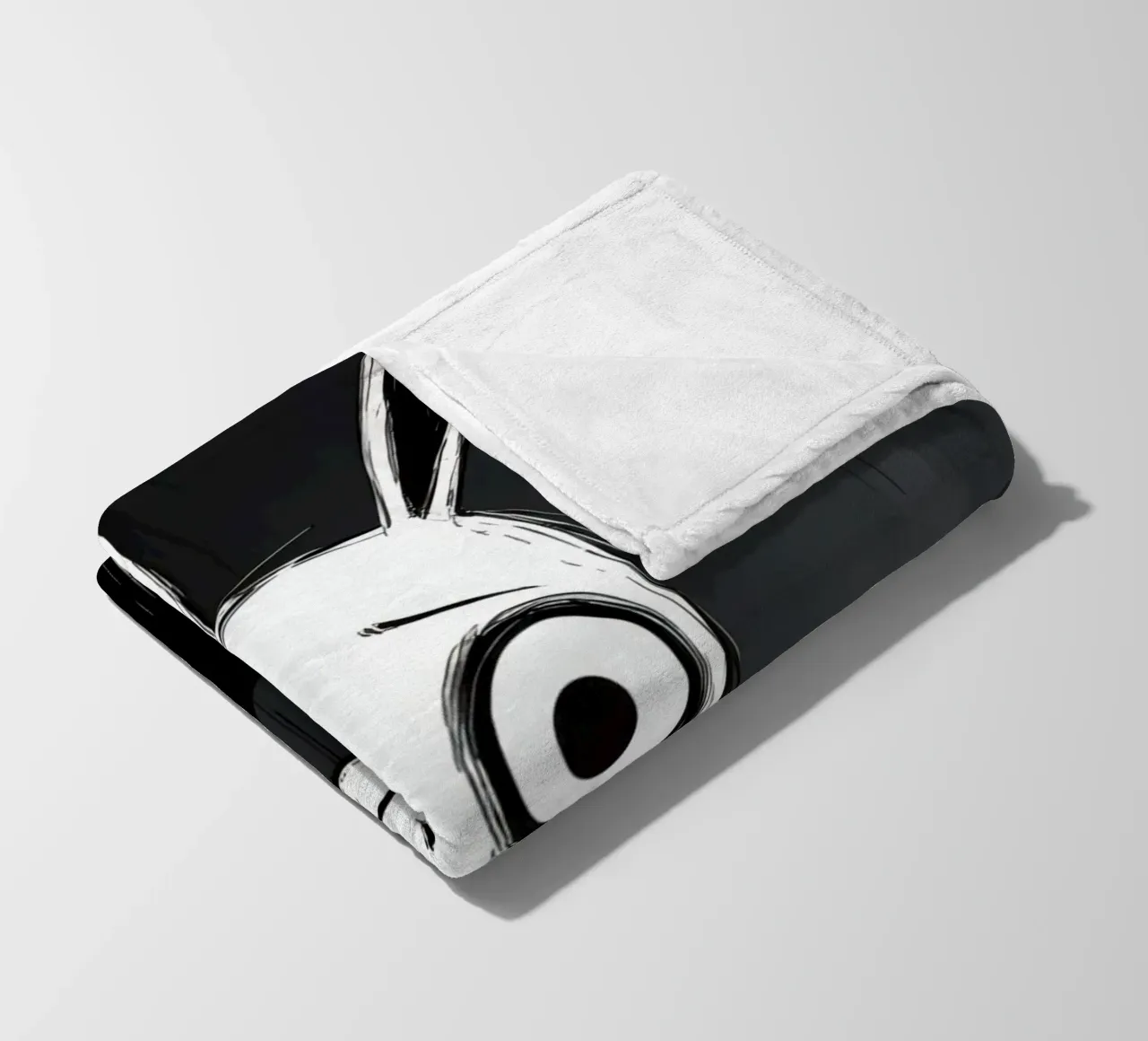 Orecchie di coniglio tristi e occhi afflitti in un ambiente buio coperta in pile da DesignDoodle