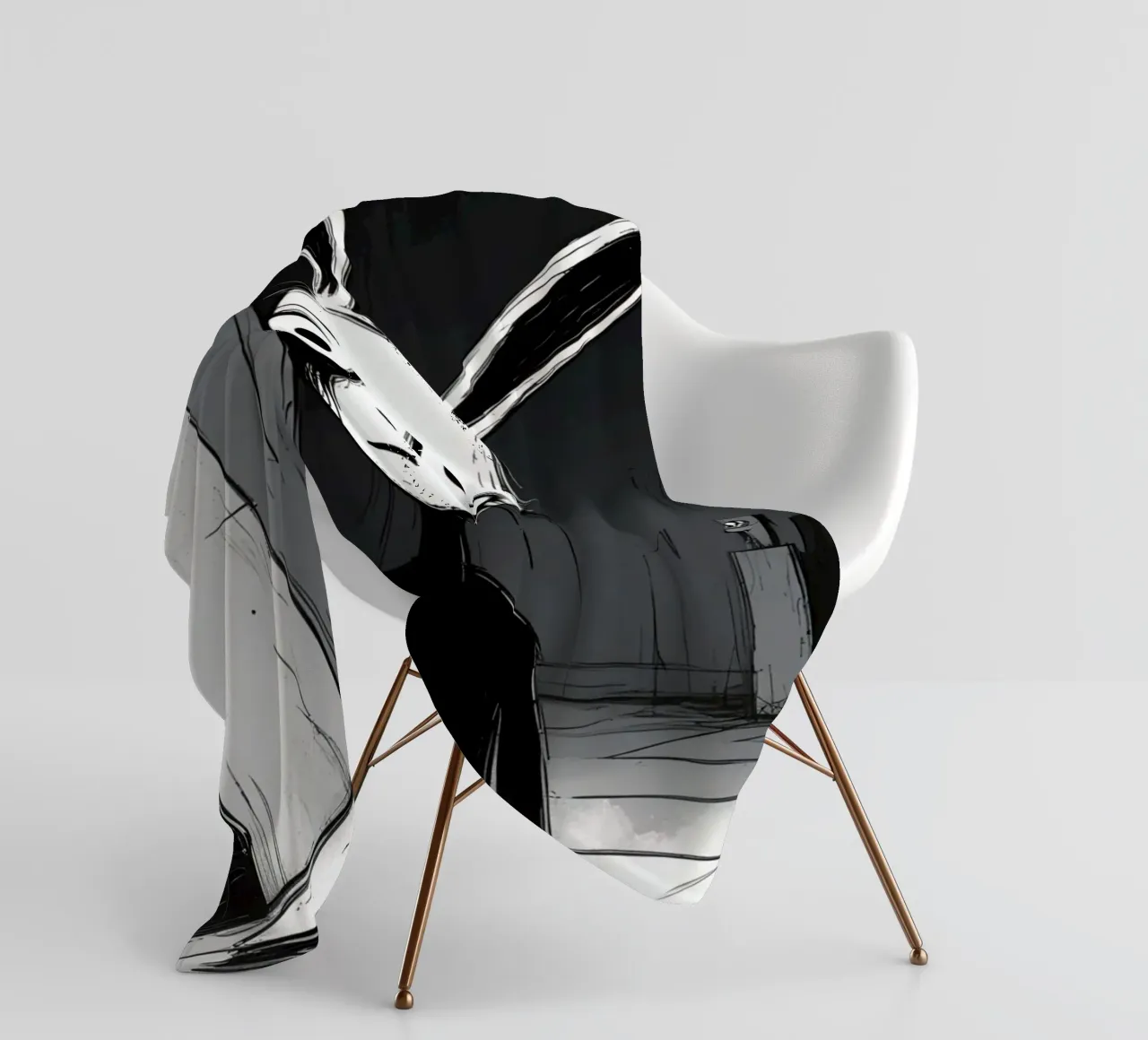 Orecchie di coniglio tristi e occhi afflitti in un ambiente buio coperta in pile da DesignDoodle