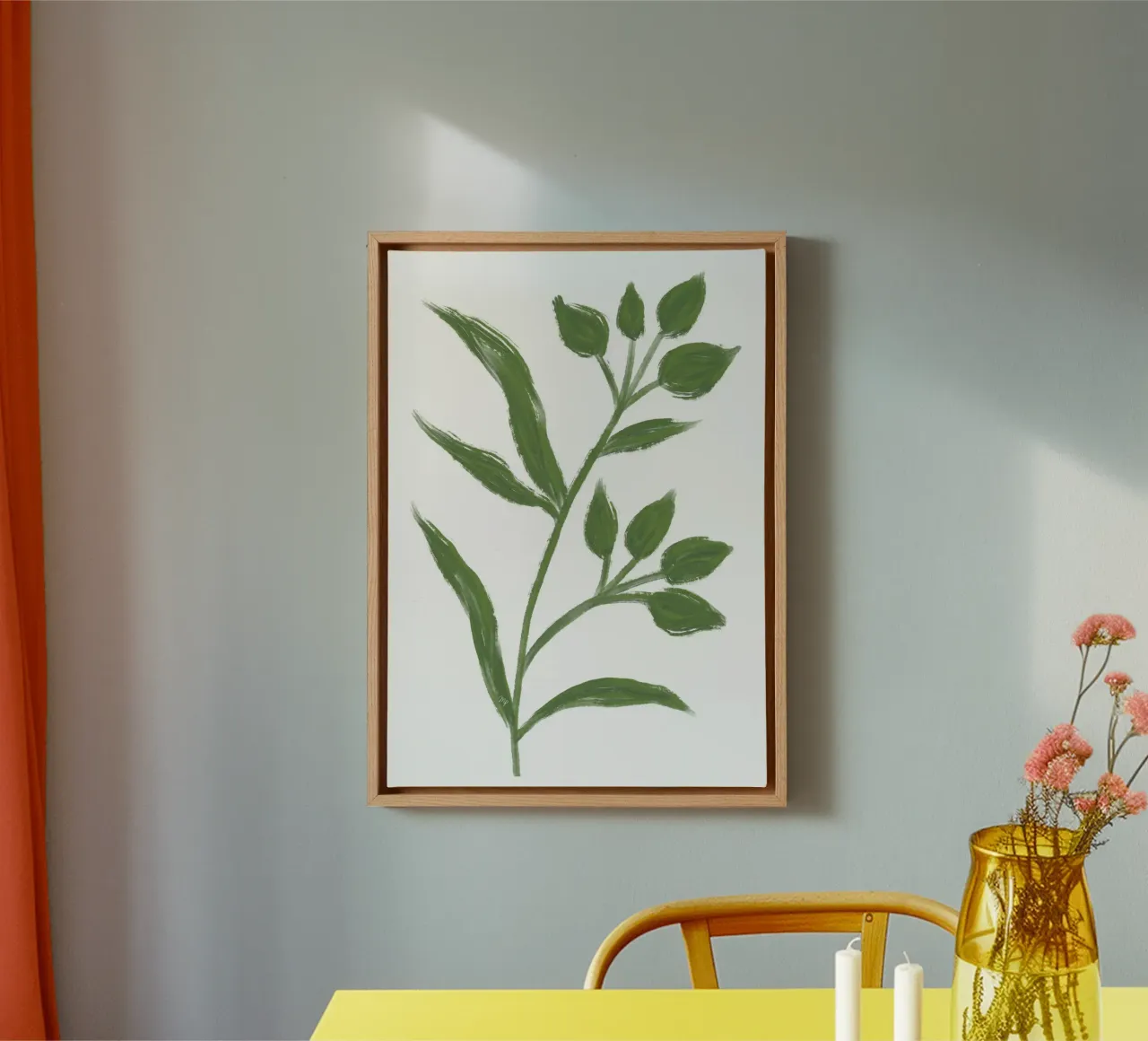 Pittura di erba verde tela con Cornice a cassetta da Martina