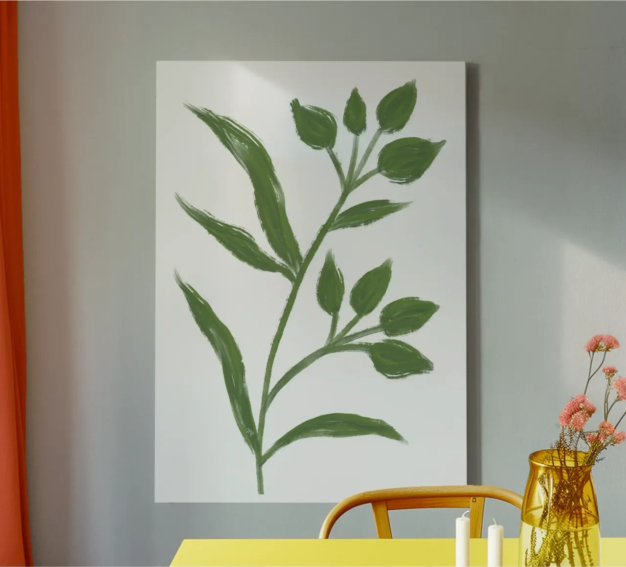 Pittura di erba verde tela con Cornice a cassetta da Martina