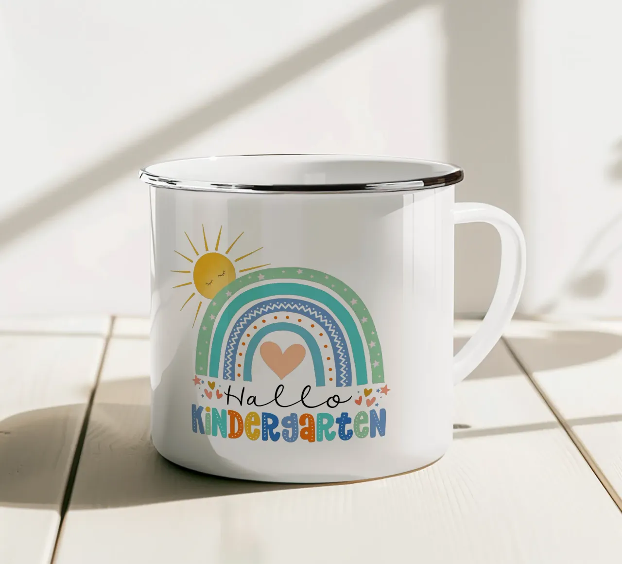 Ciao scuola materna. Per gli insegnanti dell'asilo e i bambini. tazza in smalto da CalliLetters