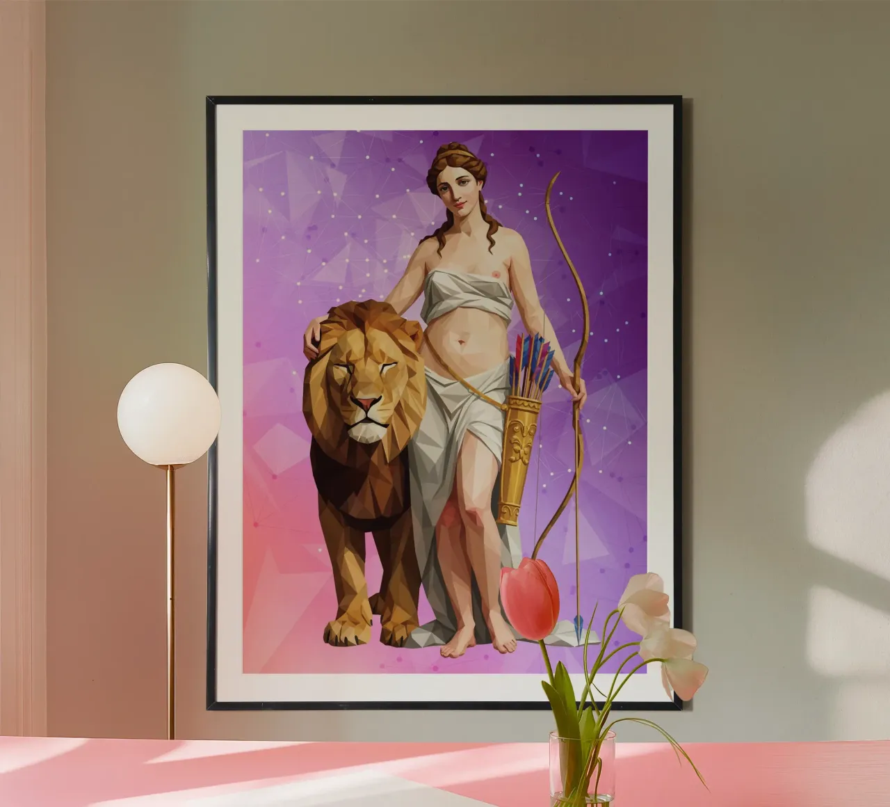 La dea Diana e un leone poster da Low Profile