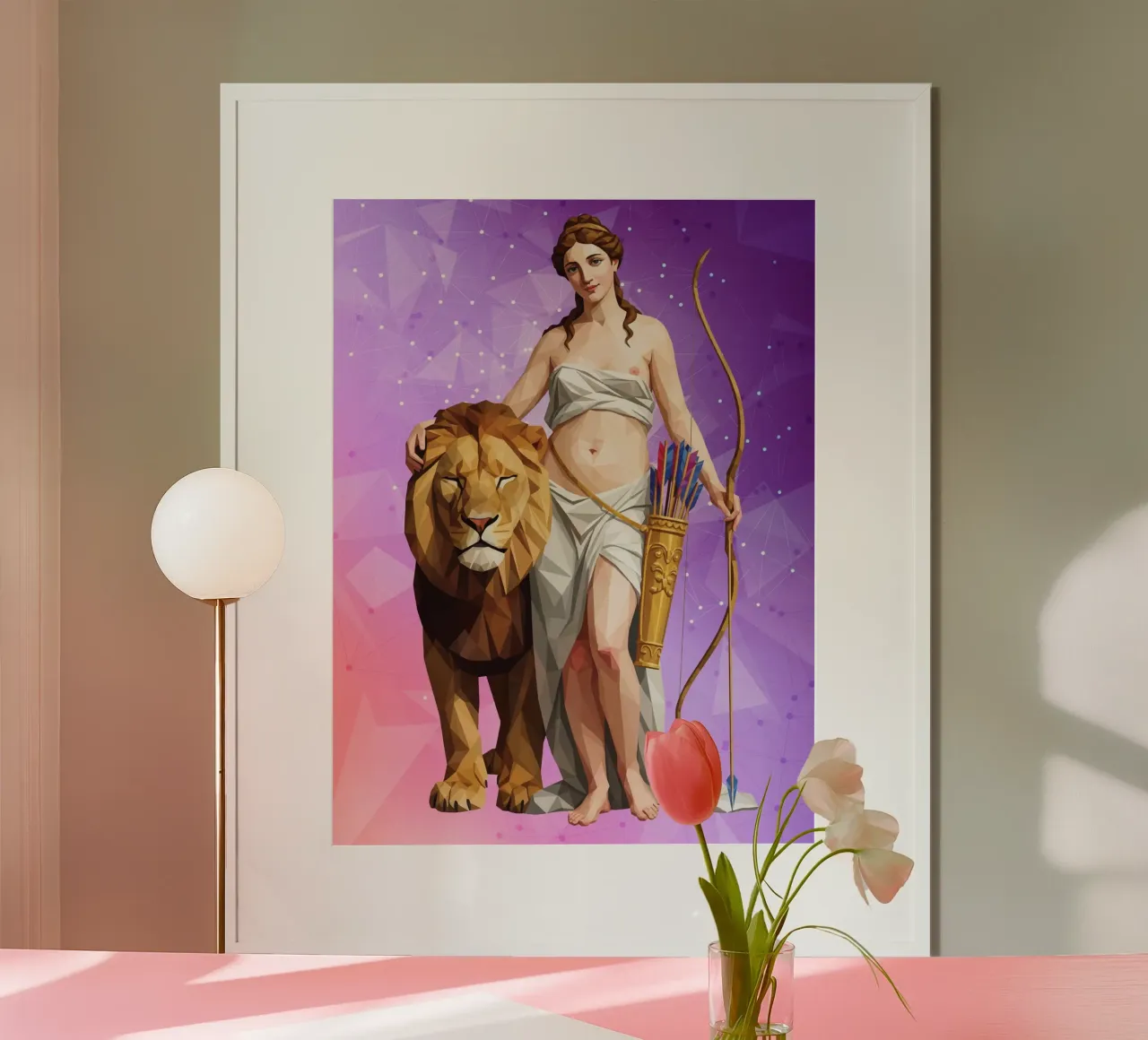 La dea Diana e un leone poster da Low Profile