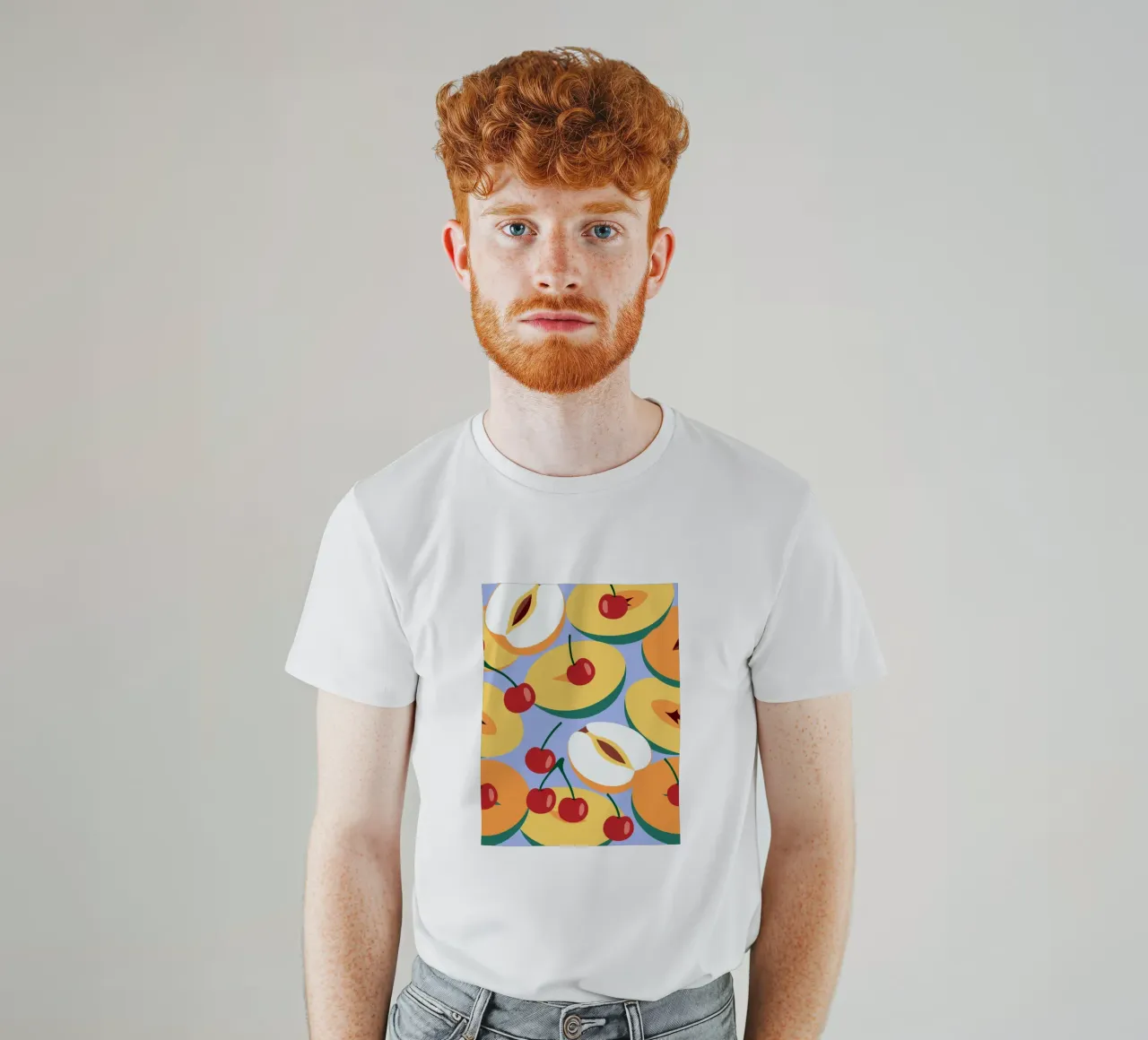 Pesche e ciliegie fresche t-shirt da OFFICIAL FRUIT & VEGETABLES