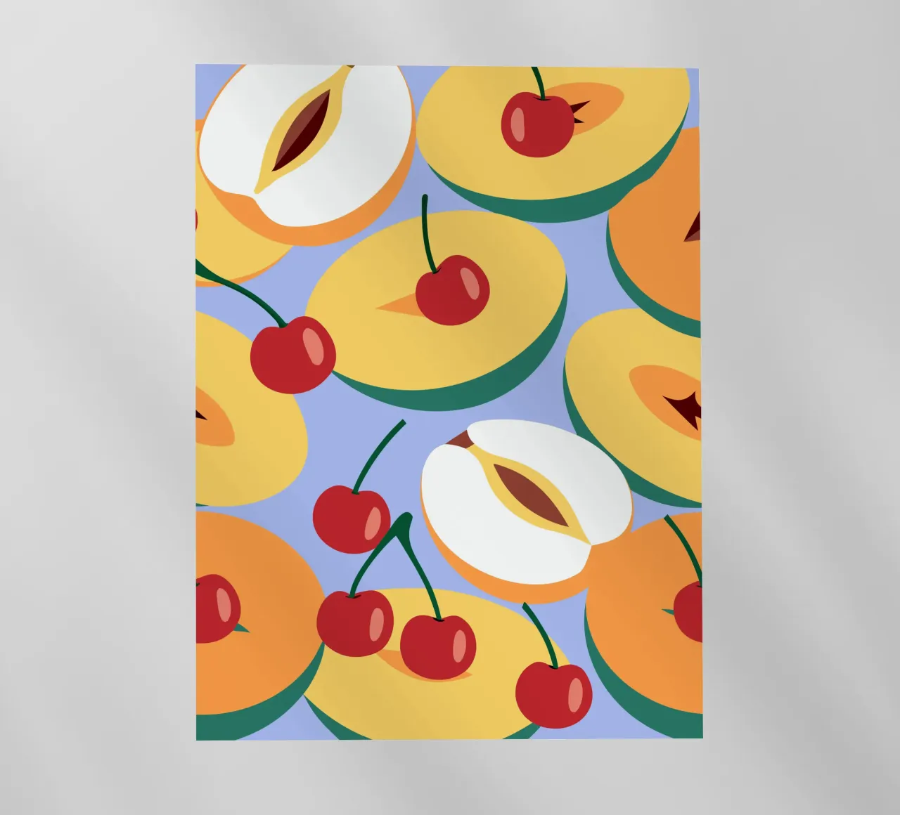 Pesche e ciliegie fresche pellicola backlit da OFFICIAL FRUIT & VEGETABLES