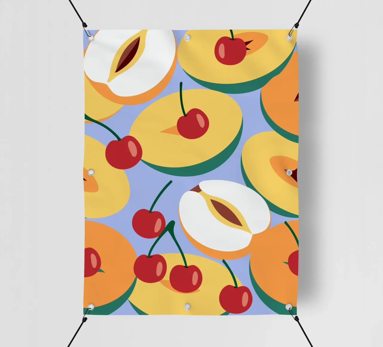Pesche e ciliegie fresche telo in pvc da OFFICIAL FRUIT & VEGETABLES