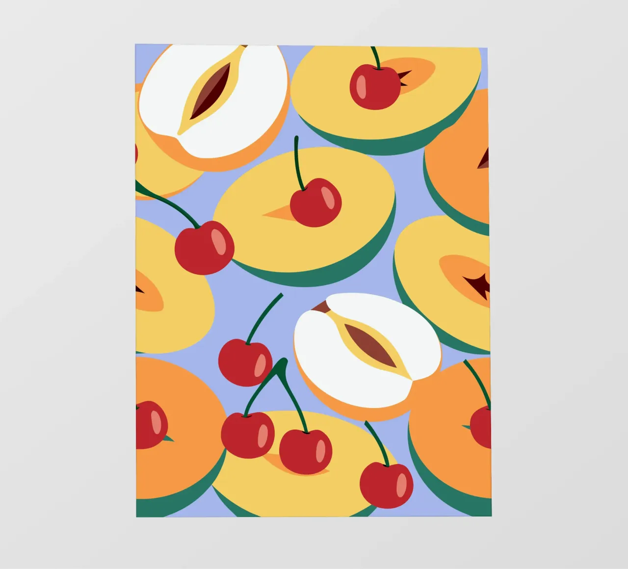 Pesche e ciliegie fresche telo in pvc da OFFICIAL FRUIT & VEGETABLES