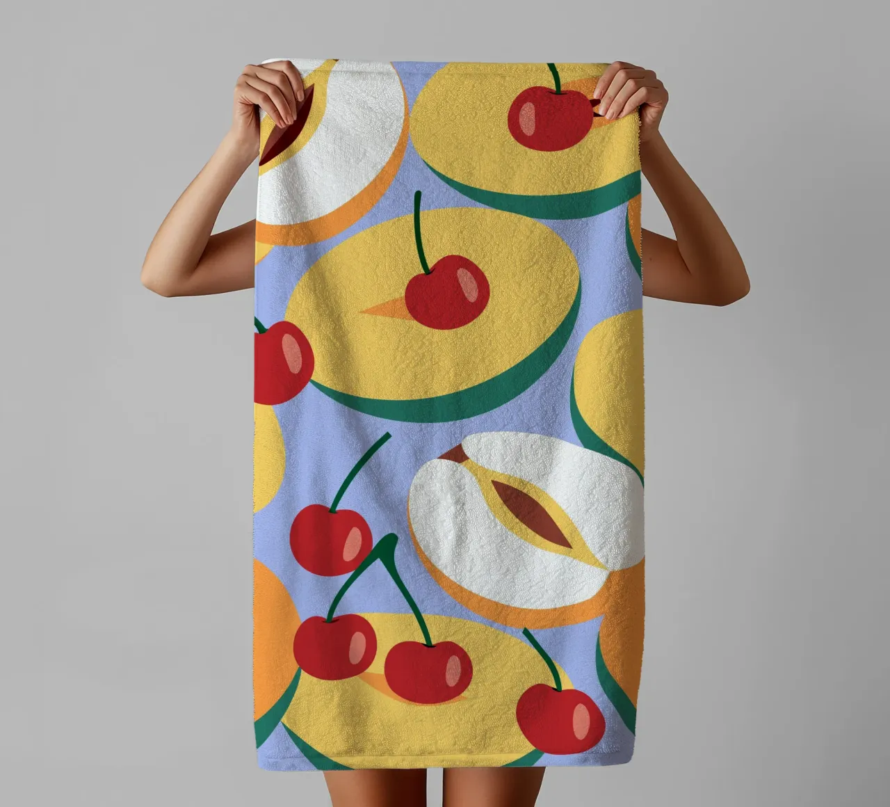 Pesche e ciliegie fresche asciugamano da bagno da OFFICIAL FRUIT & VEGETABLES