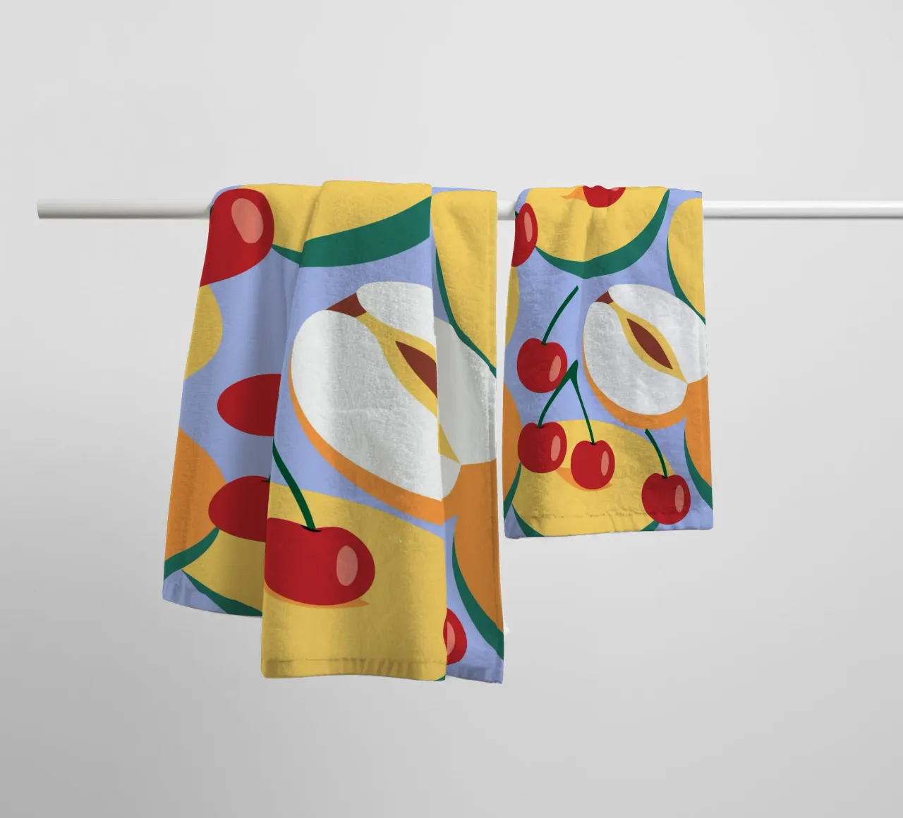 Pesche e ciliegie fresche asciugamano da bagno da OFFICIAL FRUIT & VEGETABLES