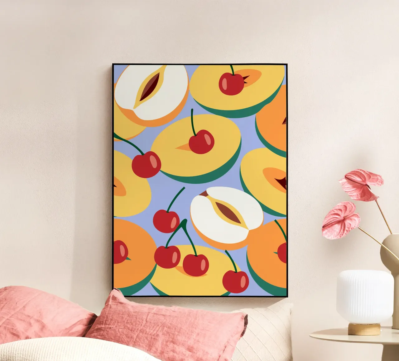 Pesche e ciliegie fresche plexiglass da OFFICIAL FRUIT & VEGETABLES