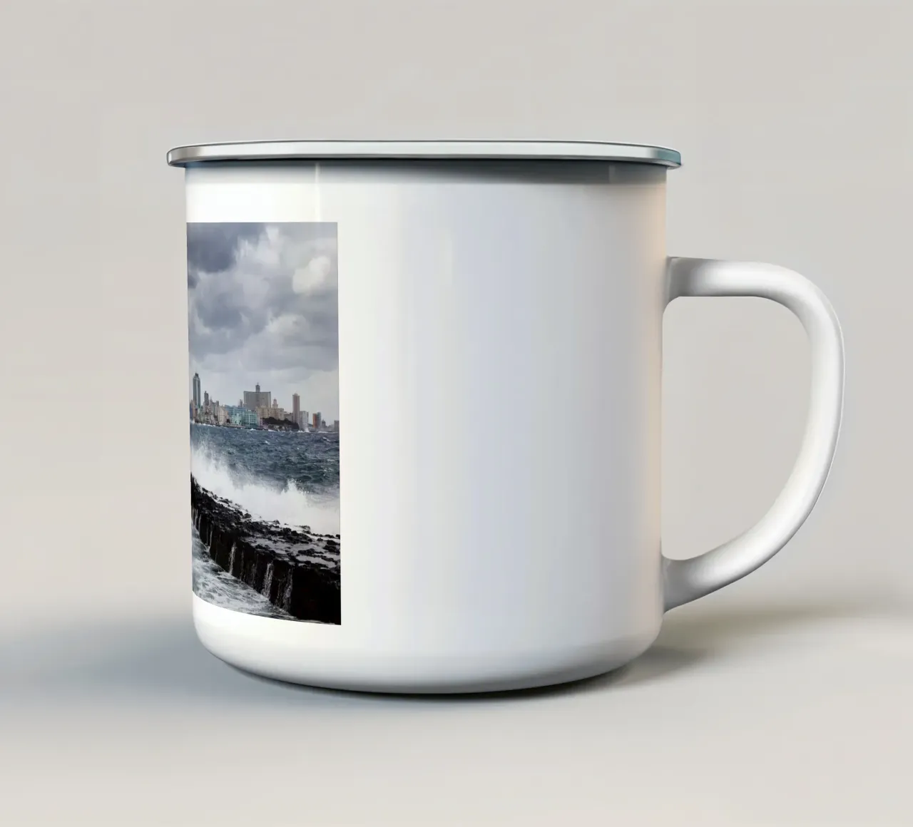 Onde all'Avana (Cuba) tazza in smalto da art picture