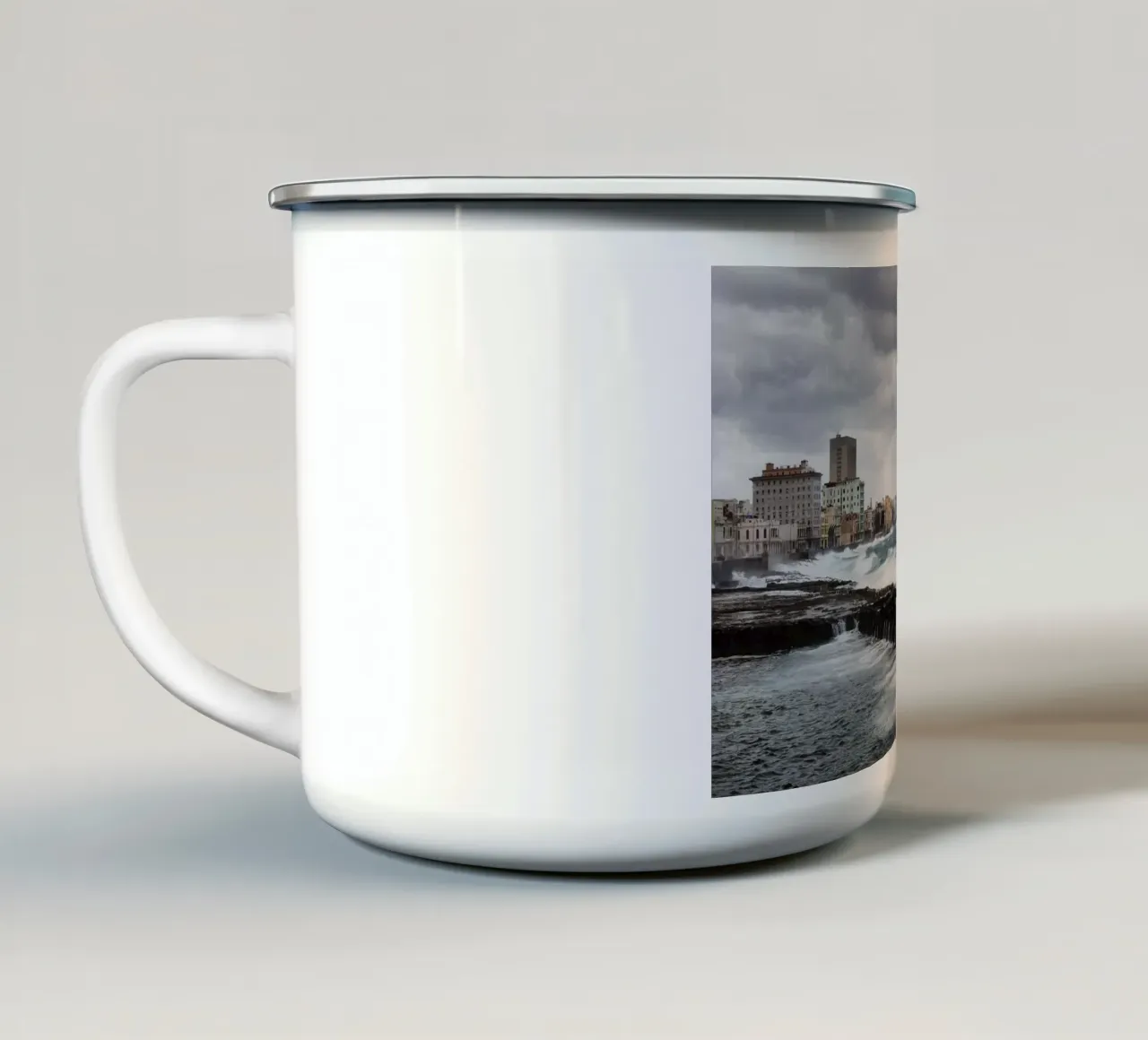 Onde all'Avana (Cuba) tazza in smalto da art picture