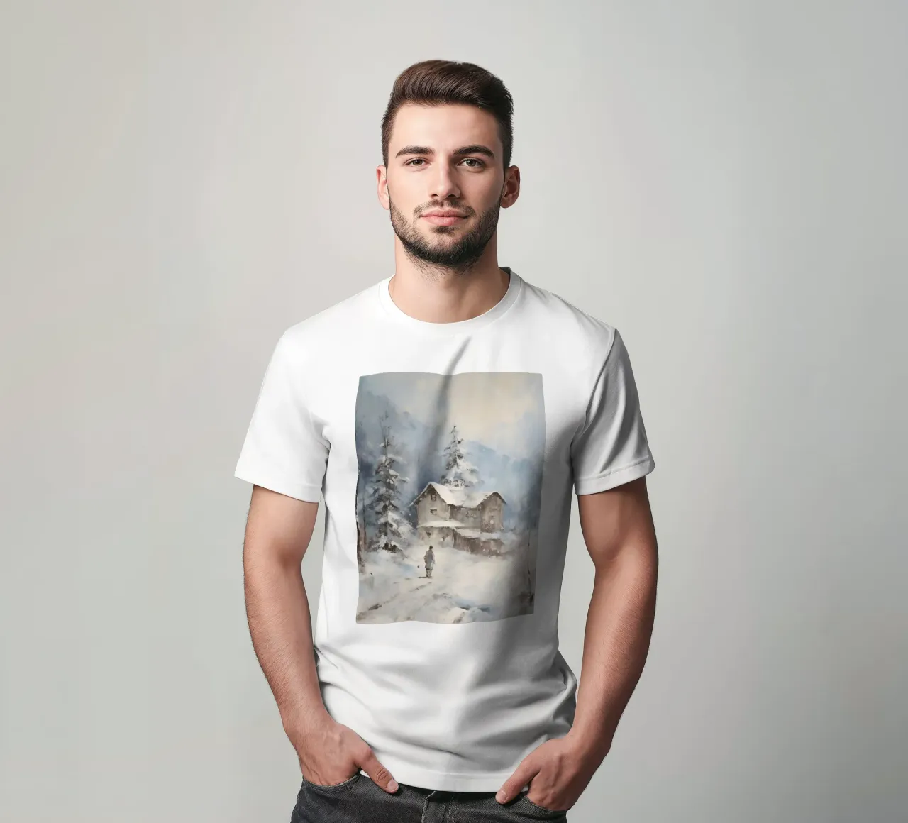 Silenzio invernale al Berghaus - Tracce solitarie nella neve t-shirt da Cozy Vibes