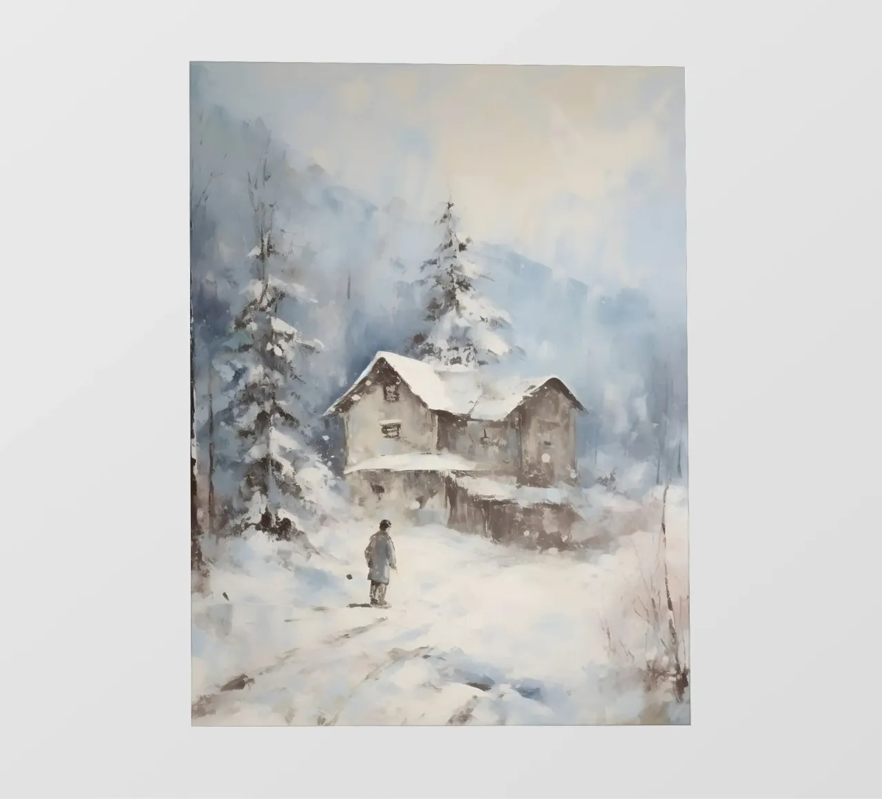 Silenzio invernale al Berghaus - Tracce solitarie nella neve telo in pvc da Cozy Vibes