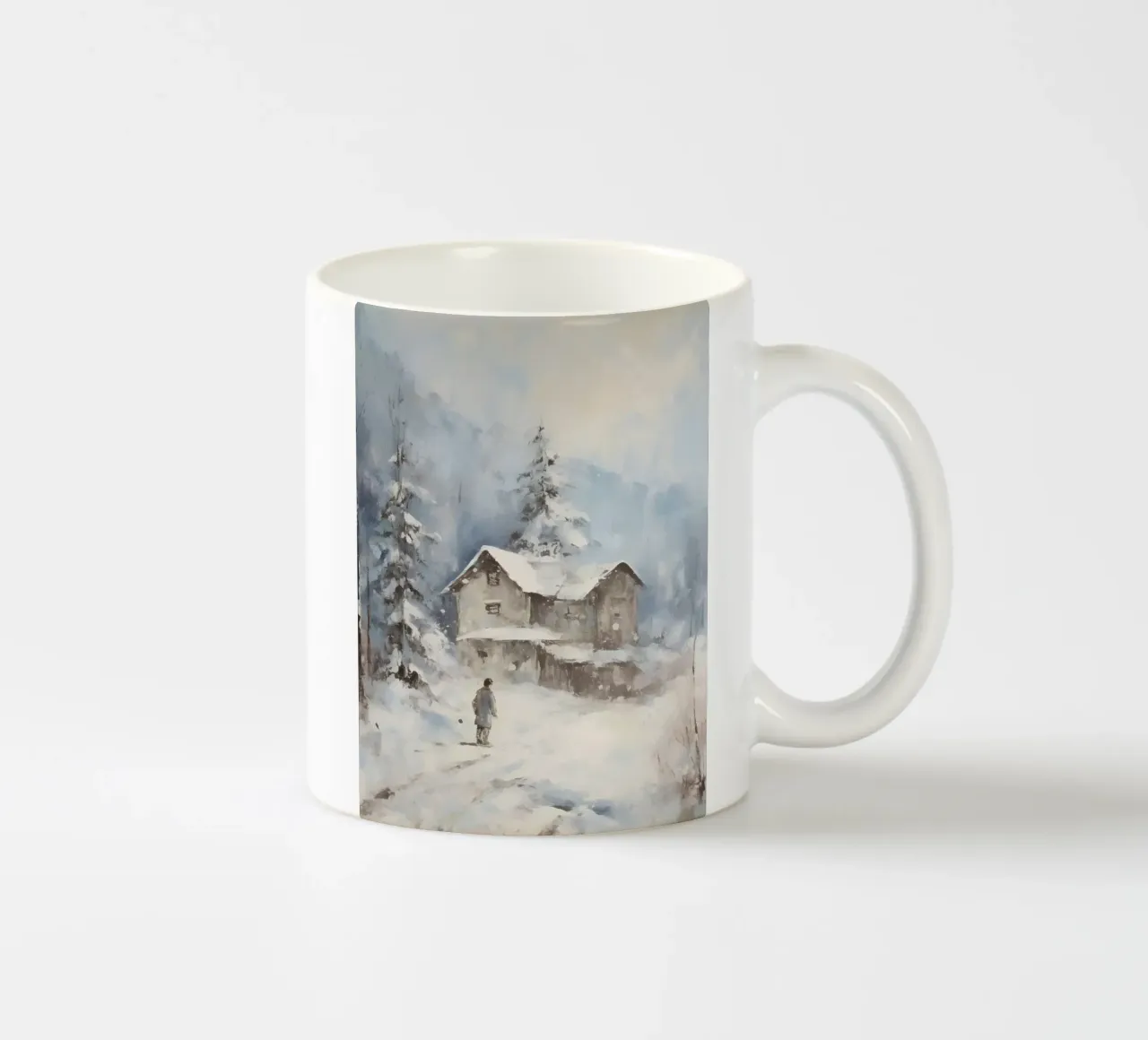 Silenzio invernale al Berghaus - Tracce solitarie nella neve tazza in ceramica da Cozy Vibes