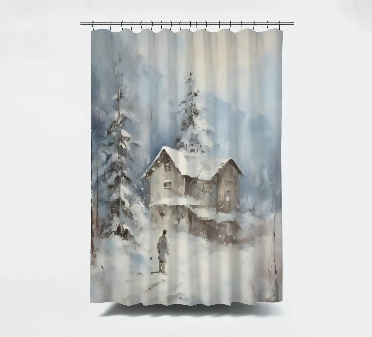Silenzio invernale al Berghaus - Tracce solitarie nella neve tenda da doccia da Cozy Vibes