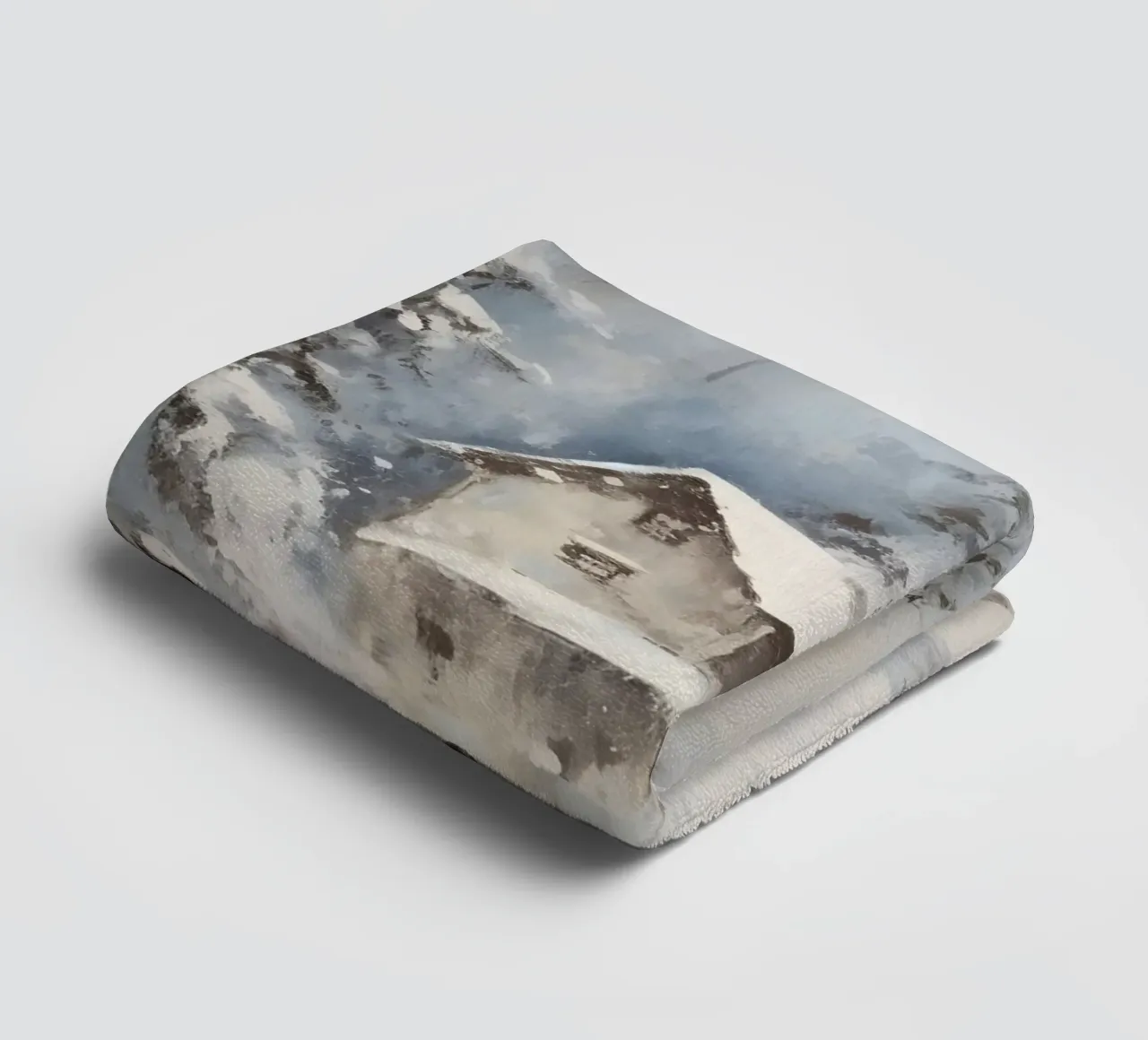 Silenzio invernale al Berghaus - Tracce solitarie nella neve asciugamano da bagno da Cozy Vibes