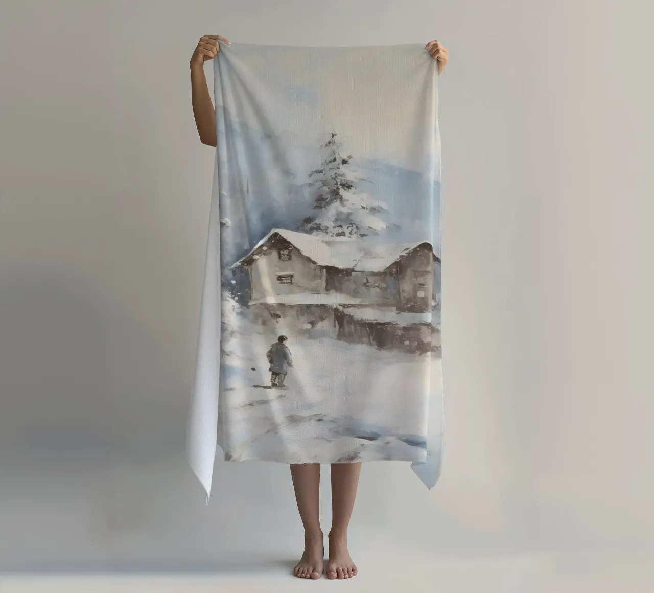 Silenzio invernale al Berghaus - Tracce solitarie nella neve telo mare da Cozy Vibes
