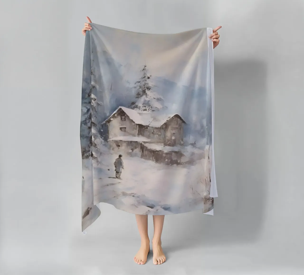 Silenzio invernale al Berghaus - Tracce solitarie nella neve telo mare da Cozy Vibes