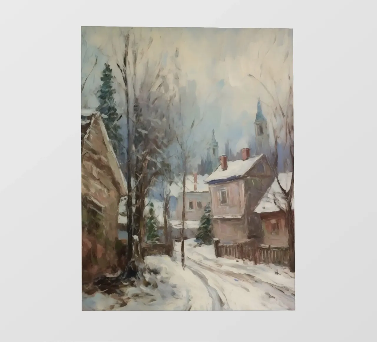 Mattine d'inverno in paese: strade tranquille e guglie della chiesa pellicola backlit da Cozy Vibes