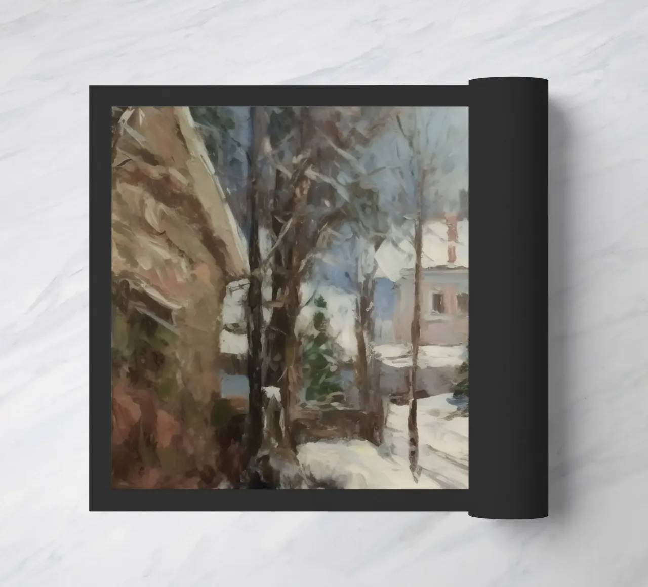 Mattine d'inverno in paese: strade tranquille e guglie della chiesa zerbino da Cozy Vibes