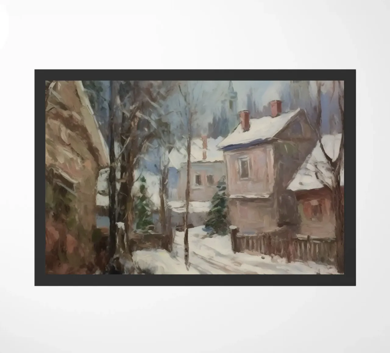 Mattine d'inverno in paese: strade tranquille e guglie della chiesa zerbino da Cozy Vibes