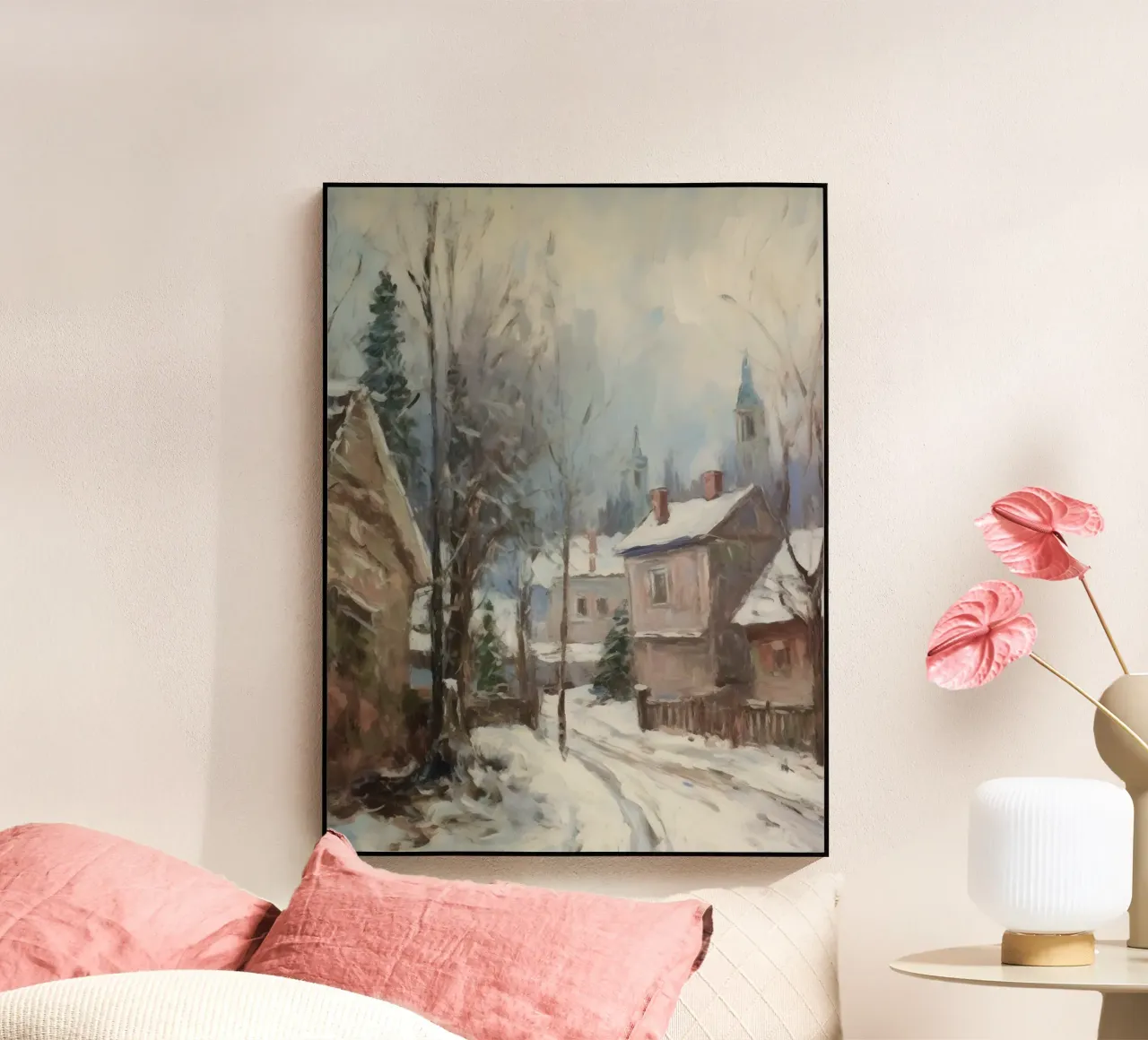 Mattine d'inverno in paese: strade tranquille e guglie della chiesa plexiglass da Cozy Vibes