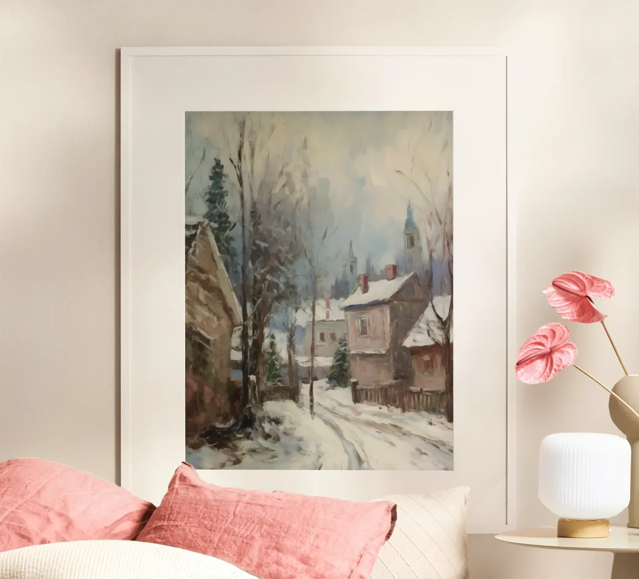 Mattine d'inverno in paese: strade tranquille e guglie della chiesa carta hahnemühle da Cozy Vibes
