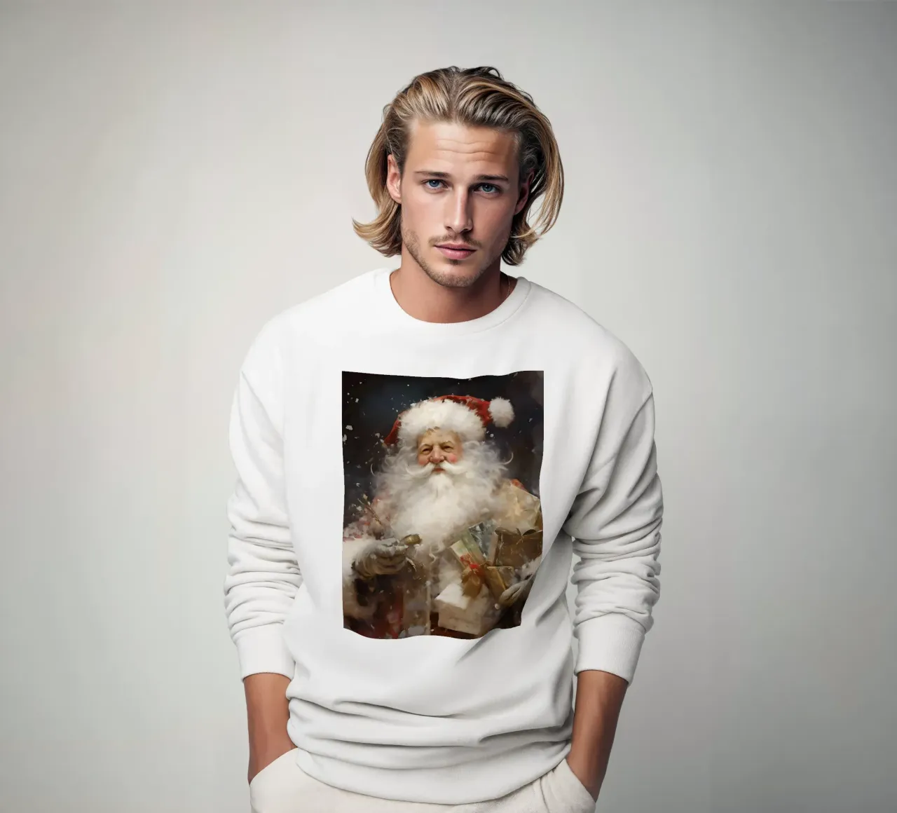Fröhlicher Weihnachtsmann mit Geschenken – Magie des Festes Sweatshirt von Cozy Vibes