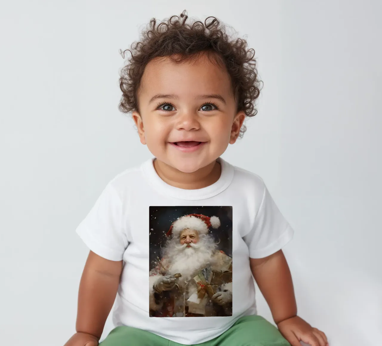 L'allegro Babbo Natale con i regali: la magia delle feste maglietta neonato da Cozy Vibes