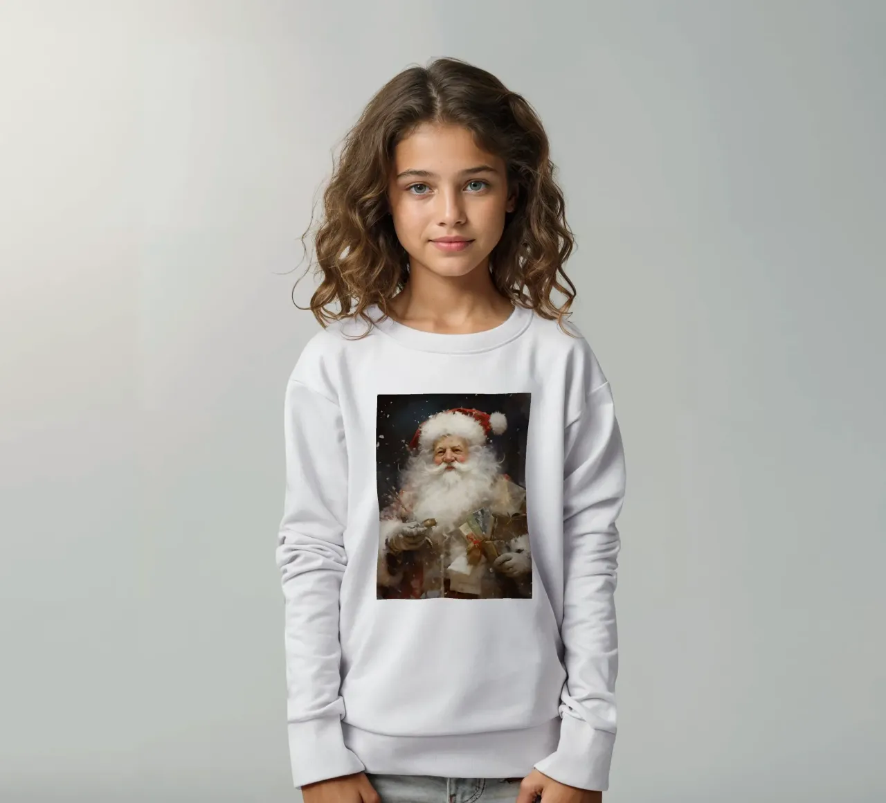 L'allegro Babbo Natale con i regali: la magia delle feste felpa bambino da Cozy Vibes