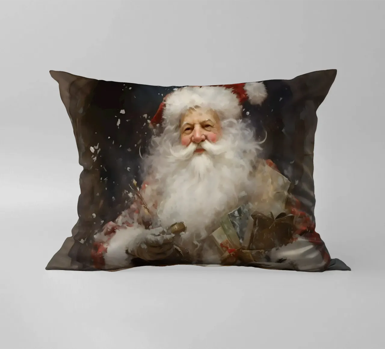L'allegro Babbo Natale con i regali: la magia delle feste cuscino da Cozy Vibes