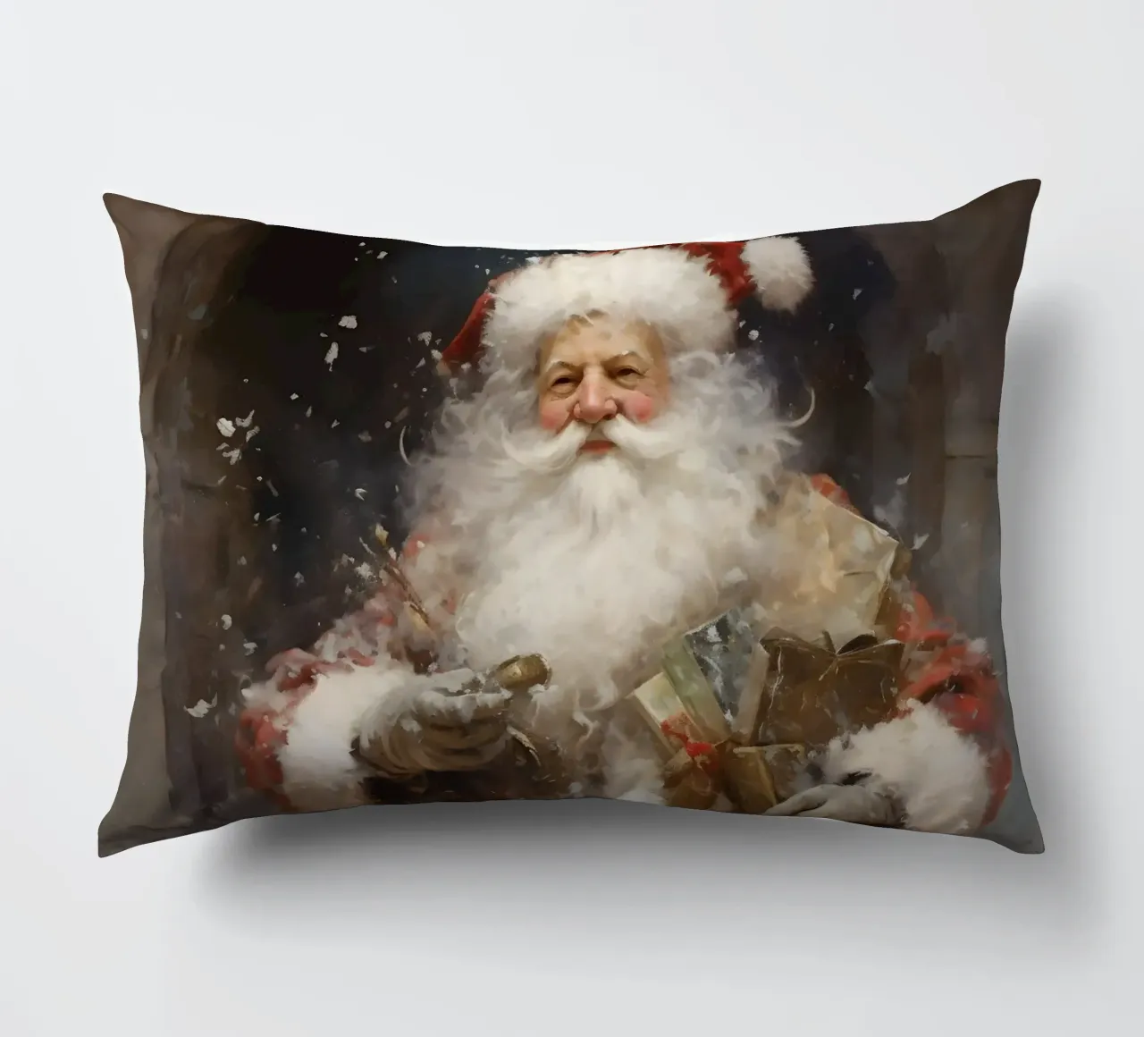 L'allegro Babbo Natale con i regali: la magia delle feste cuscino da Cozy Vibes