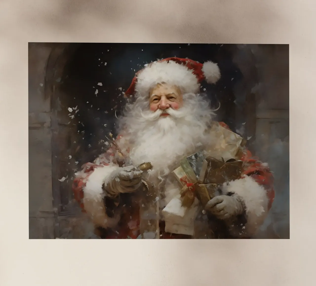 L'allegro Babbo Natale con i regali: la magia delle feste pellicola backlit da Cozy Vibes