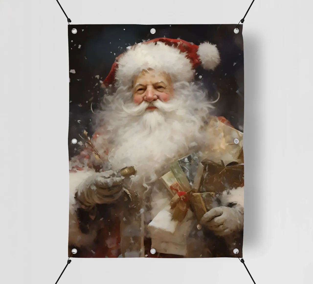 L'allegro Babbo Natale con i regali: la magia delle feste telo in pvc da Cozy Vibes