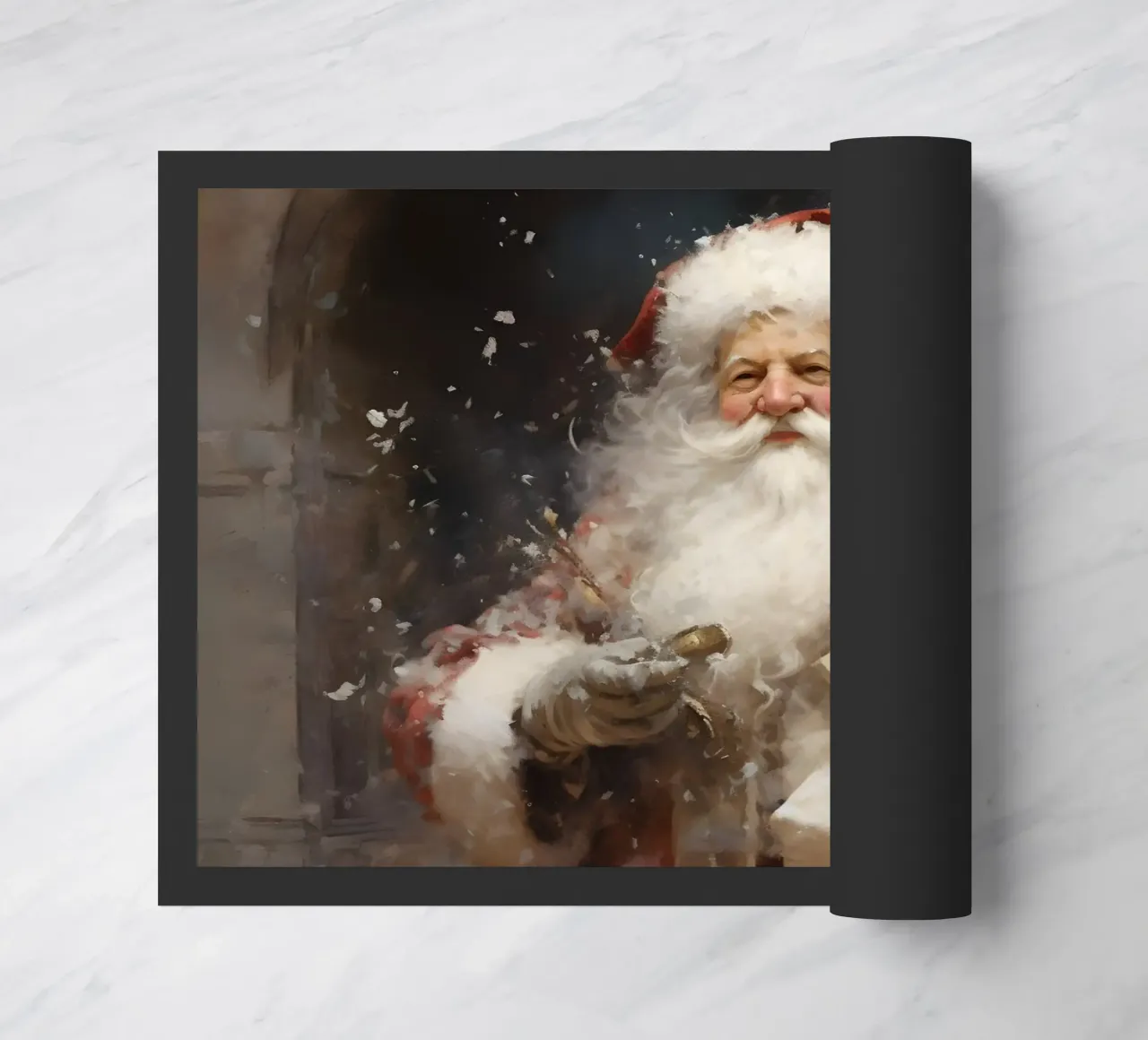 L'allegro Babbo Natale con i regali: la magia delle feste zerbino da Cozy Vibes