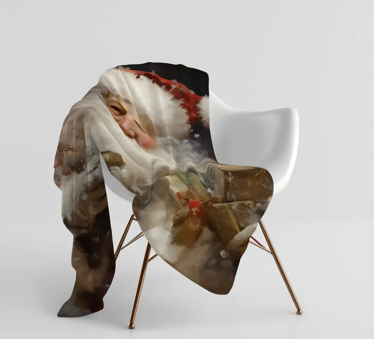 L'allegro Babbo Natale con i regali: la magia delle feste coperta in pile da Cozy Vibes