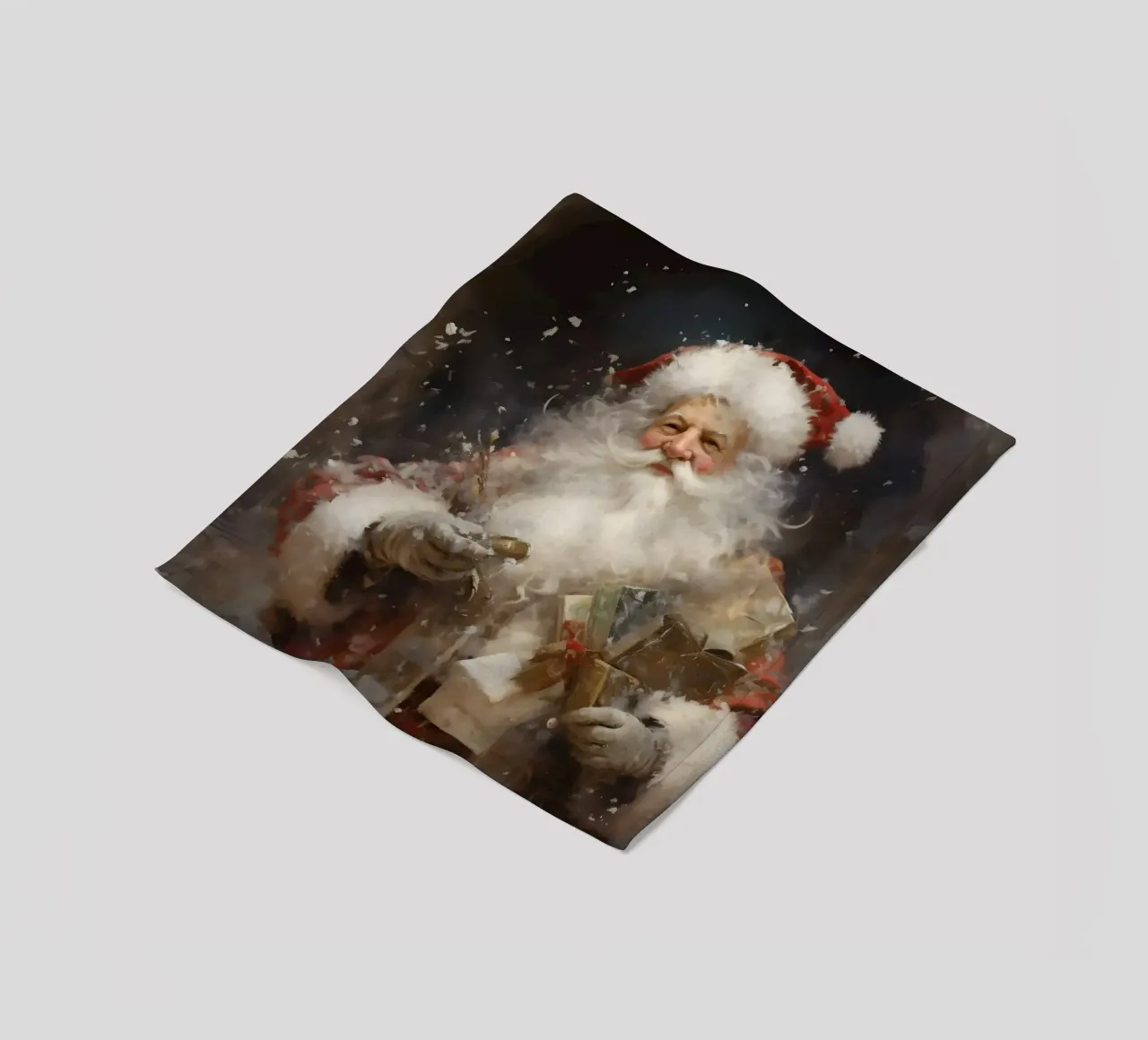 L'allegro Babbo Natale con i regali: la magia delle feste coperta in pile da Cozy Vibes