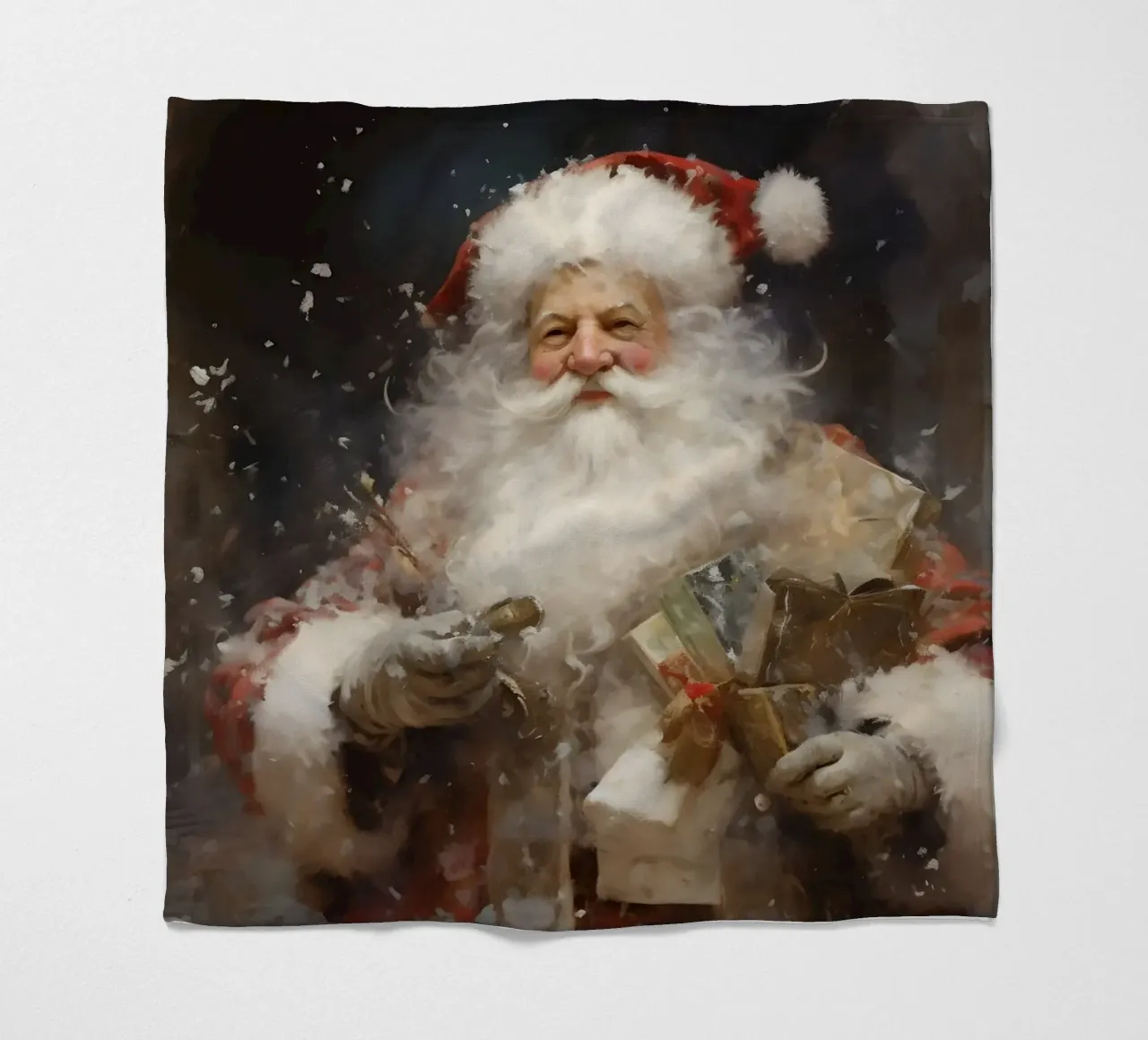 L'allegro Babbo Natale con i regali: la magia delle feste coperta in pile da Cozy Vibes