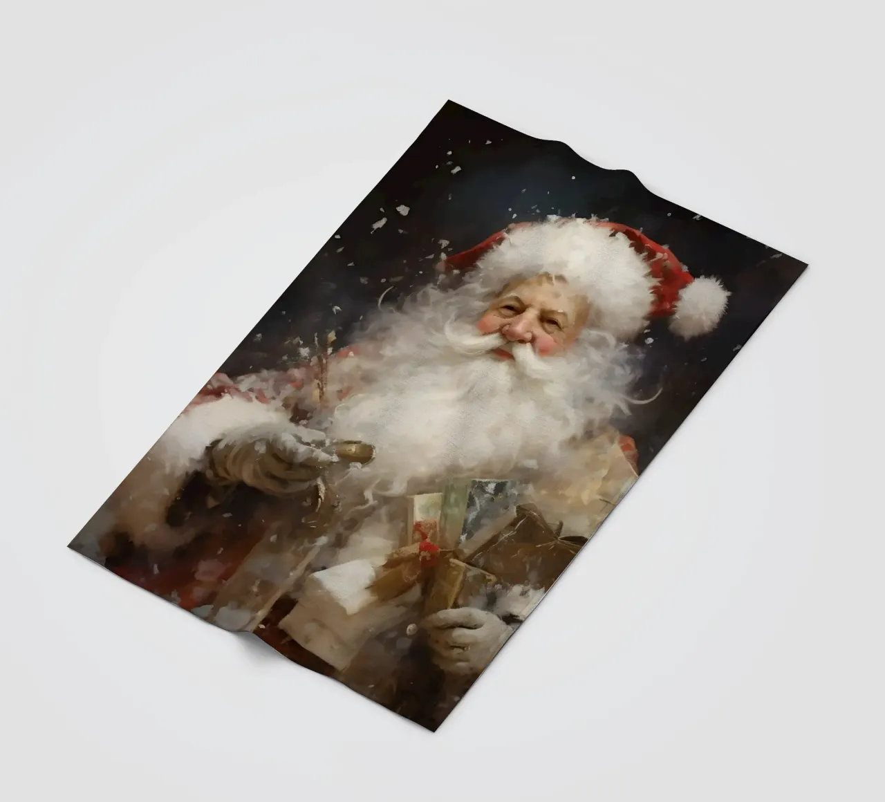 L'allegro Babbo Natale con i regali: la magia delle feste coperta in pile da Cozy Vibes