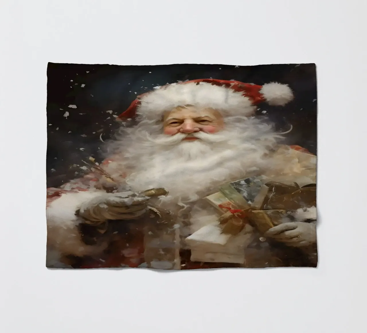 L'allegro Babbo Natale con i regali: la magia delle feste coperta in pile da Cozy Vibes