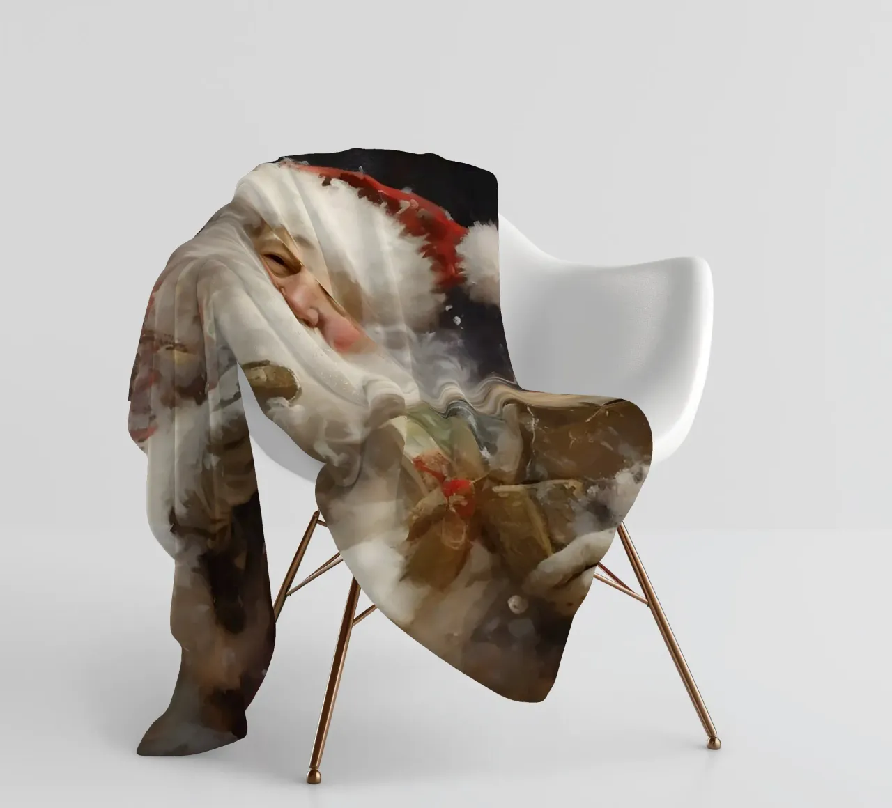 L'allegro Babbo Natale con i regali: la magia delle feste coperta in pile da Cozy Vibes