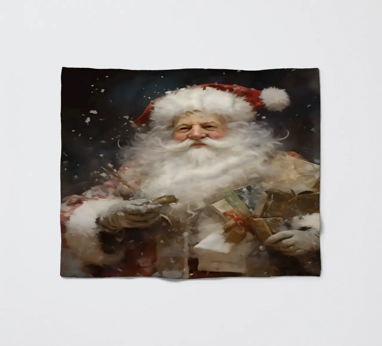 L'allegro Babbo Natale con i regali: la magia delle feste coperta in pile da Cozy Vibes