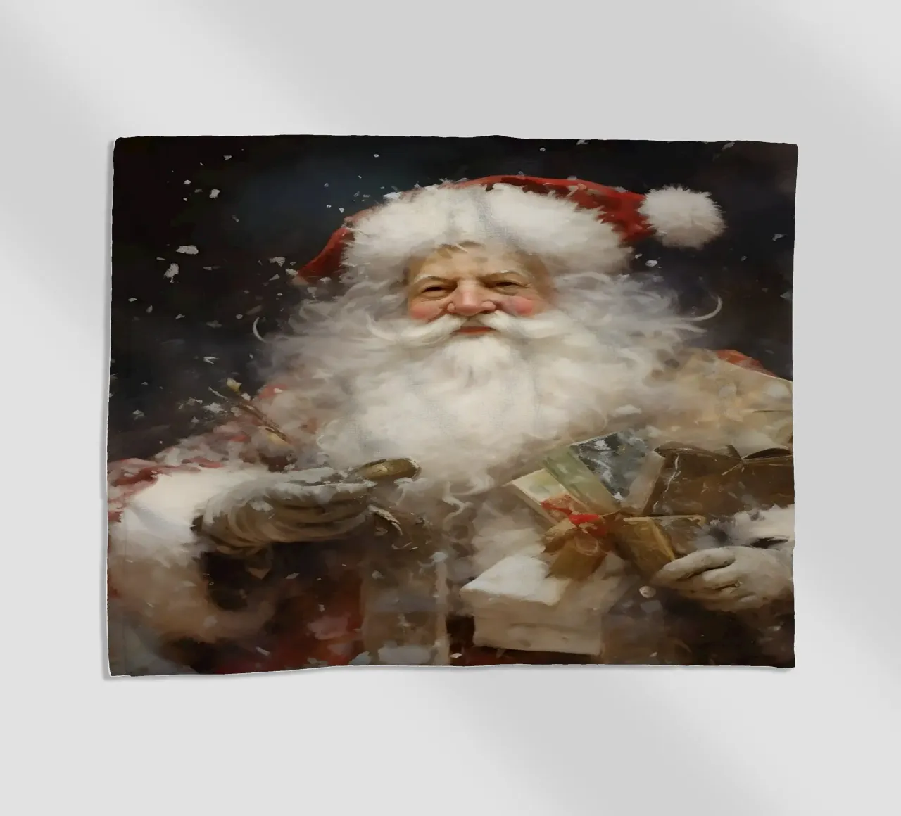 L'allegro Babbo Natale con i regali: la magia delle feste telo mare da Cozy Vibes