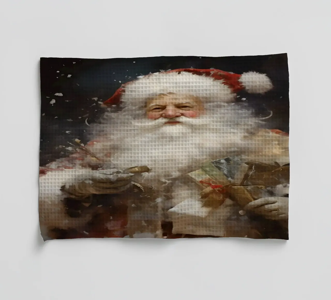 L'allegro Babbo Natale con i regali: la magia delle feste canovaccio da cucina da Cozy Vibes