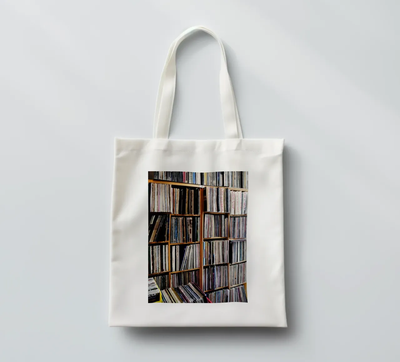 Dischi in vinile, Monaco borsa in juta da art picture