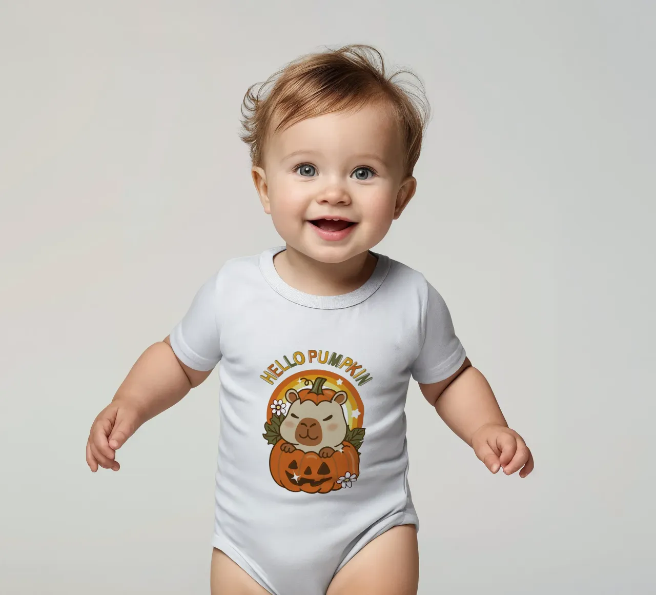 Ciao Zucca Capibara body neonato maniche corte da Martina
