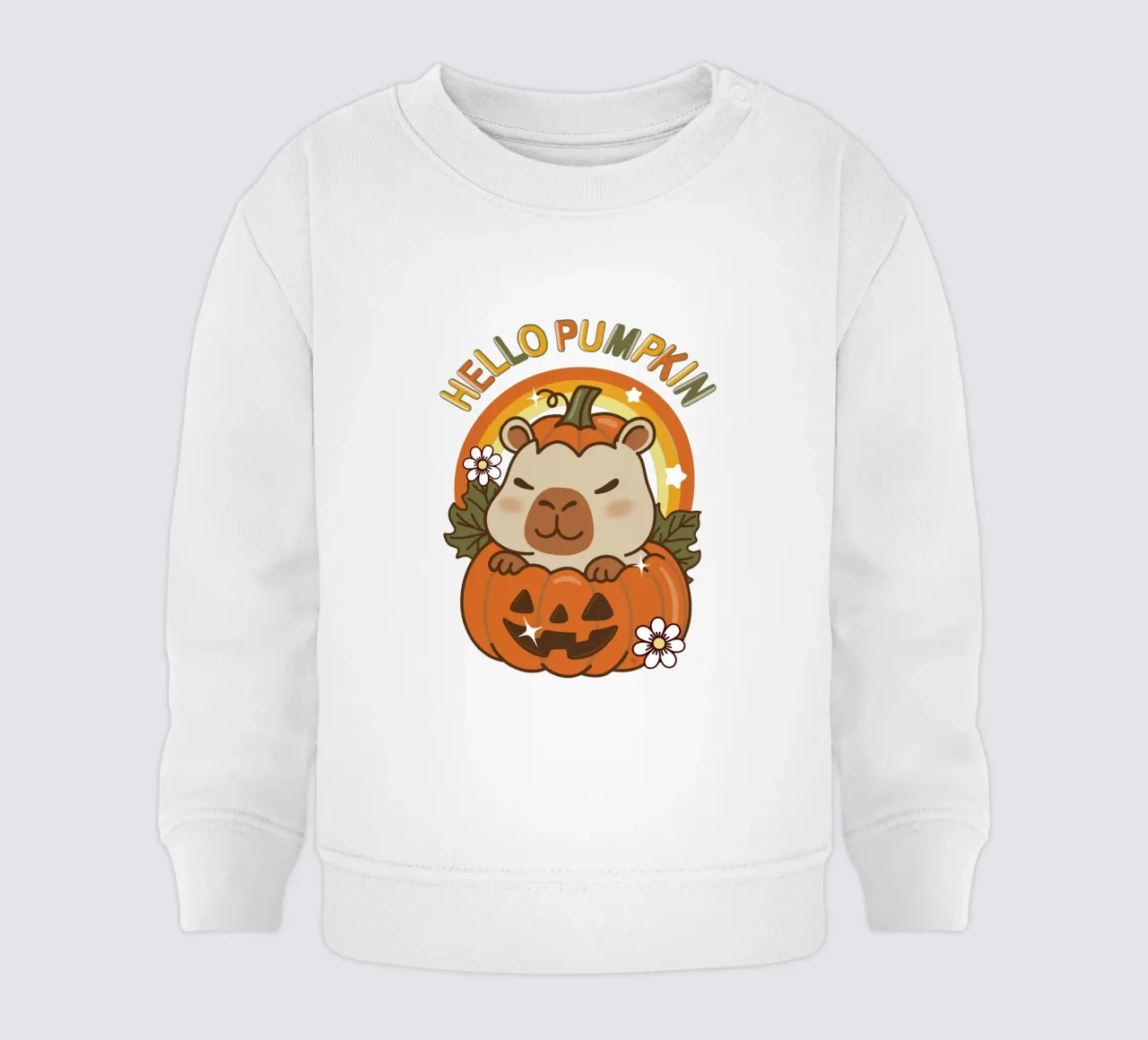 Hallo Pompoen Capibara baby sweatshirt van Martina